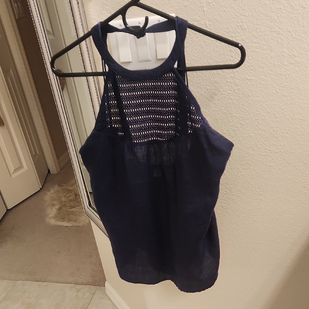 Navy Blue Women's Halter Top
